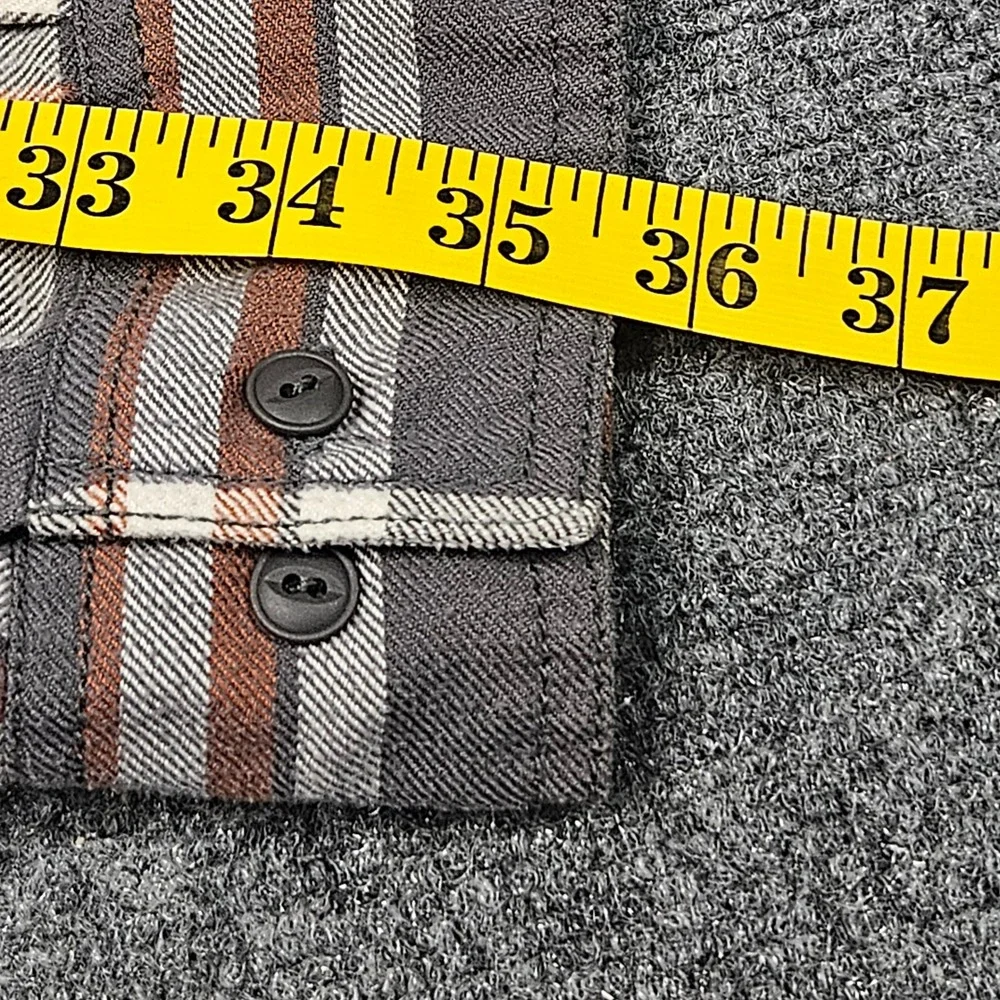 North Face Mens L Plaid Flannel Long Sleeve Button Up Shirt Gray Orange Gorpcore
